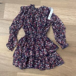Aqua Multicolor Floral Kids Dress